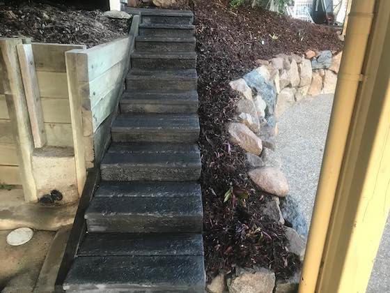concrete paver stair treads for a sloping block of land